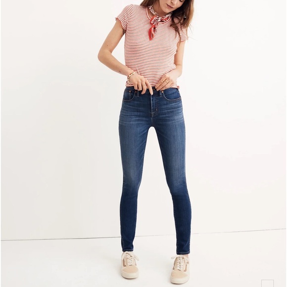 MADEWELL | Tall 10" High-Rise Skinny Jeans in Danny Wash - Picture 3 of 6